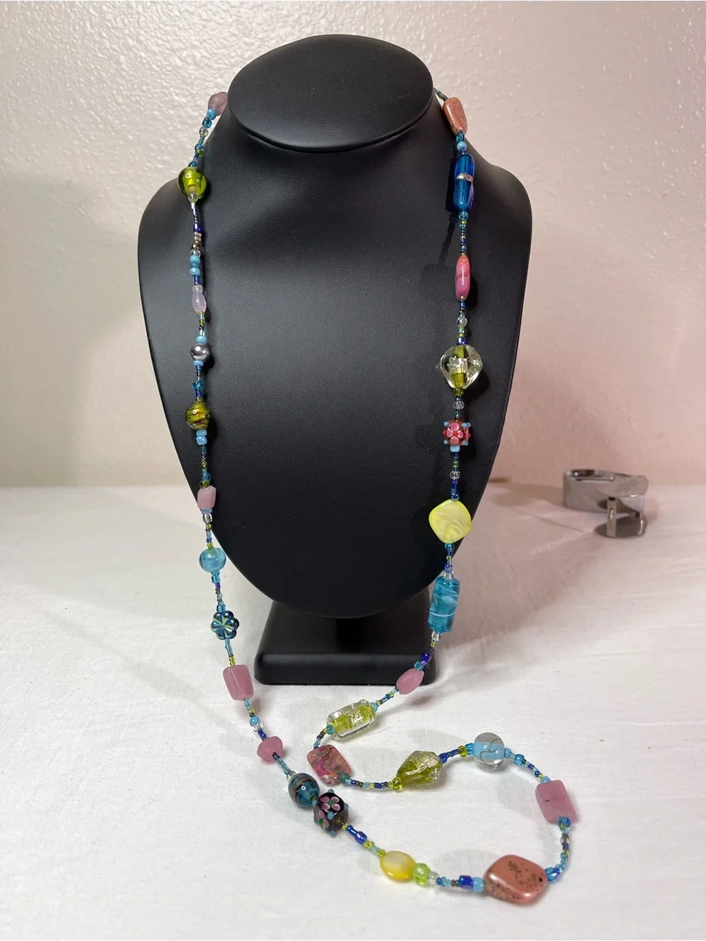 Multi-Colored Glass Bead Necklace
